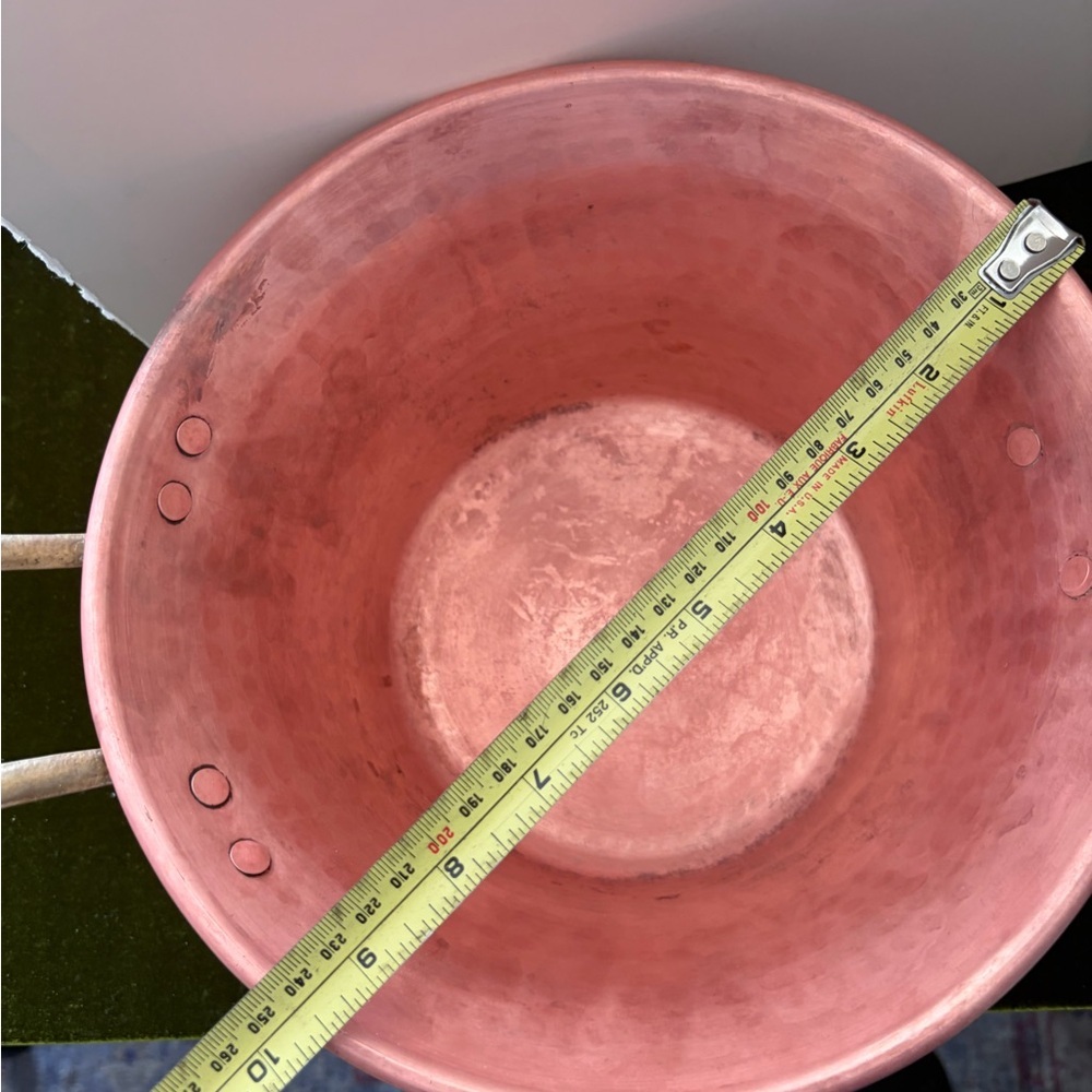 Hammered Copper Saucepan with Brass Handle - antique Italian - Picture 3 of 12